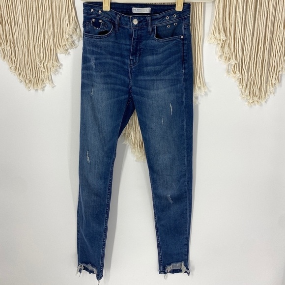 Zara Basic Raw Hem High Waist Skinny Jeans - Picture 1 of 6